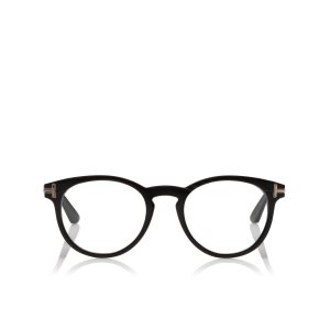 Óptico Tom Ford Key Bridge Round Horn Hombre Negras | 486-HNWADP